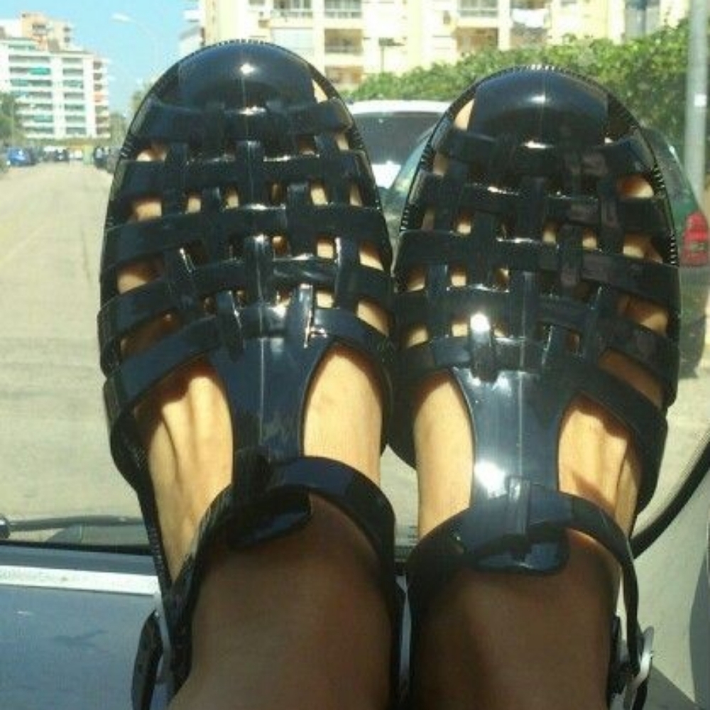 2 / 2O| Black Jelly Sandals.